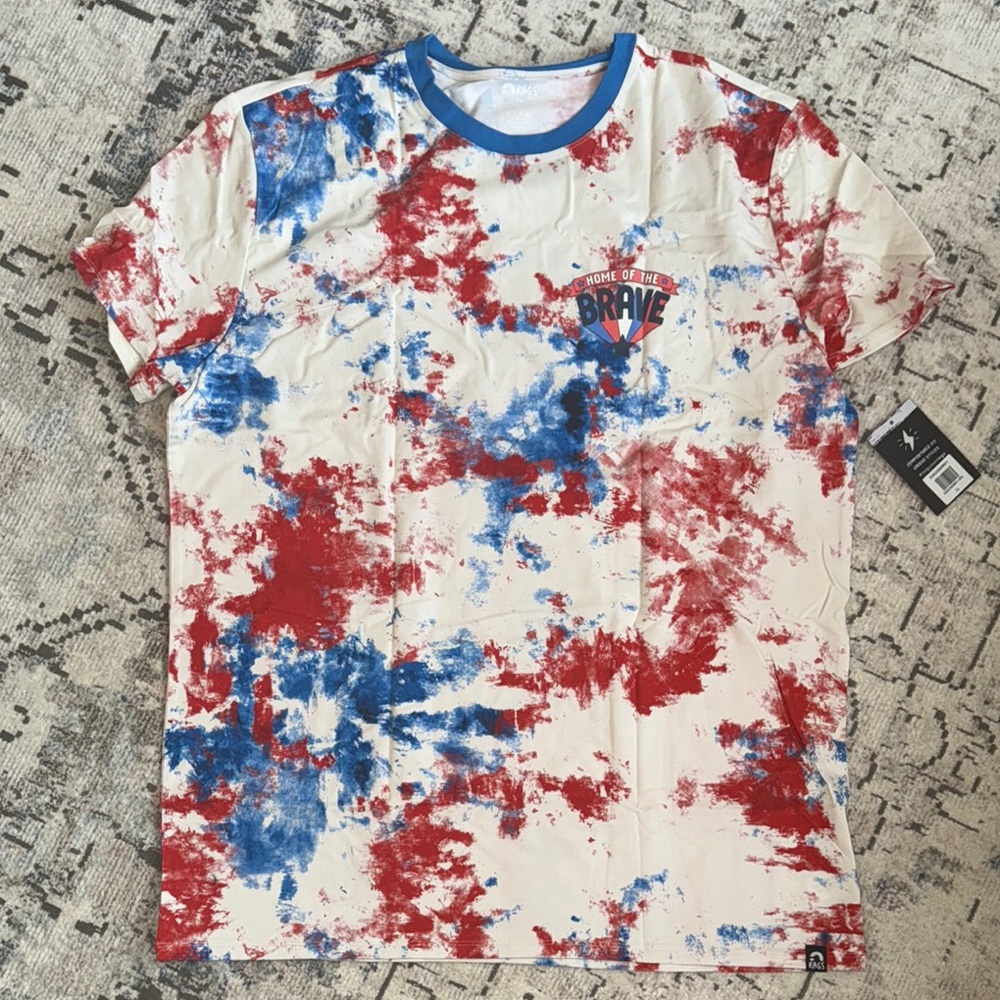 NWT Rags Home of the Brave Red white and Blue Men's Shirt